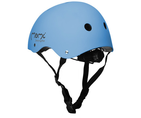 MoMi MIMI otroška čelada, 47-58cm, nastavljiv obseg in trakovi, trpežni materiali, ultra lahka teža, 11 zračnikov, univerzalna oblika, modra