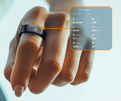 FOREVER Astral SR-100 pametni prstan, velikost 7, BT 5.2, Android + iOS, baterija, aplikacija, spremljanje zdravja / spanca, športni načini, 5ATM, + polnilna postaja, črn (Carbon Black)