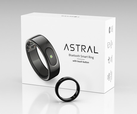FOREVER Astral SR-100 pametni prstan, velikost 7, BT 5.2, Android + iOS, baterija, aplikacija, spremljanje zdravja / spanca, športni načini, 5ATM, + polnilna postaja, črn (Carbon Black)