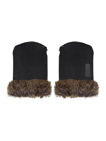 MoMi HANDMUFFS rokavice za voziček, univerzalne, vodoodporne, snemljivo krzno, črne