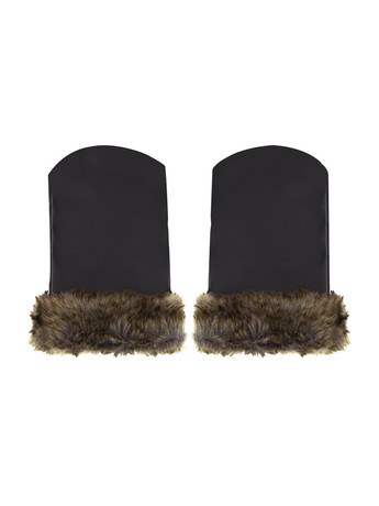 MoMi HANDMUFFS rokavice za voziček, univerzalne, vodoodporne, snemljivo krzno, črne