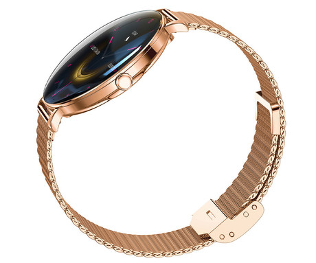 FOREVER Lucca SB-370 pametna ura, 1.43" AMOLED, + pikčasti pašček, roza zlata (Rose Gold)