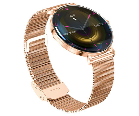 FOREVER Lucca SB-370 pametna ura, 1.43" AMOLED, + pikčasti pašček, roza zlata (Rose Gold)