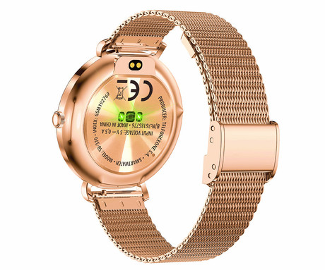 FOREVER Lucca SB-370 pametna ura, 1.43" AMOLED, + pikčasti pašček, roza zlata (Rose Gold)