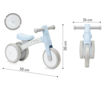 MoMi TEDI otroško kolo / poganjalec, notranja in zunanja uporaba, trojna kolesa, nedrseči ročaji, trden okvir, lahka teža, 56x36x24 cm, sivo
