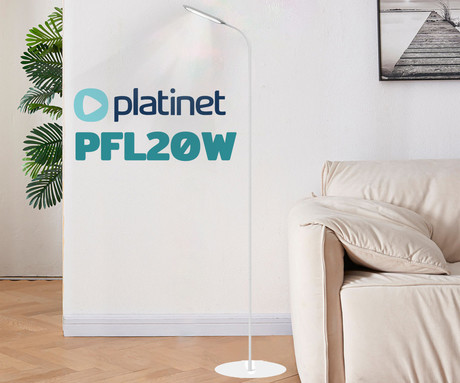 PLATINET PFL20 talna LED svetilka, 10W, do 680 lumnov, nastavljiva svetlost, nastavljiva barvna temperatura, upogljiva, IP20 odpornost, +daljinski upravljalnik, 152x23x23cm, bela