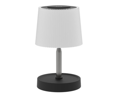 PLATINET PTL45 WAVY brezžična namizna LED svetilka, do 160 lumnov, nastavljiva svetlost / barvna temperatura / višina,  1200mAh polnilna baterija, IP44 odpornost, USB Type-C, 28.5x10cm, črno-bela