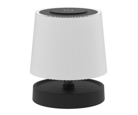 PLATINET PTL45 WAVY brezžična namizna LED svetilka, do 160 lumnov, nastavljiva svetlost / barvna temperatura / višina,  1200mAh polnilna baterija, IP44 odpornost, USB Type-C, 28.5x10cm, črno-bela