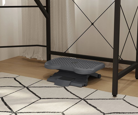 PLATINET PFR6031 naslon za noge, ergonomski, masažna površina, nastavljiva višina, nastavljiv naklon, protizdrsna podlaga, 46x35cm, črn