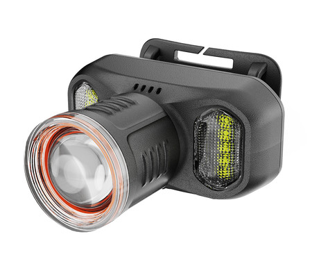 PLATINET PHL2923 naglavna LED svetilka, 3.4W moč, 250 lumnov, 1500mAh polnilna baterija, nastavljiva svetlost, ZOOM funkcija, 5 načinov delovanja, upravljanje z gumbi, +naglavni trak, USB Type-C, črna