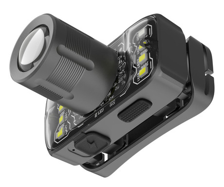 PLATINET PHL2922 naglavna LED svetilka, 5W moč, 55 lumnov, 500mAh polnilna baterija, nastavljiva svetlost, ZOOM funkcija, 5 načinov delovanja, upravljanje z gumbi, +naglavni trak, USB Type-C, črna