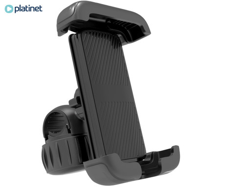 PLATINET PUBH4230 kolo / motor nosilec za telefon, univerzalni, za velikosti od 4.7" do 7", 360° vrtenje, objemka za krmilo, silikonsko držalo, črn