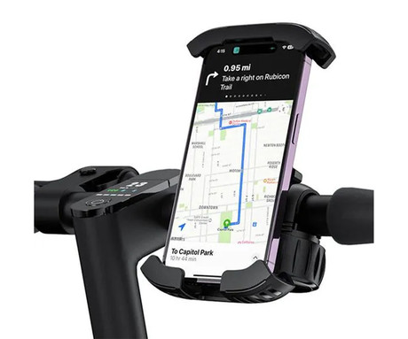 PLATINET PUBH4230 kolo / motor nosilec za telefon, univerzalni, za velikosti od 4.7" do 7", 360° vrtenje, objemka za krmilo, silikonsko držalo, črn