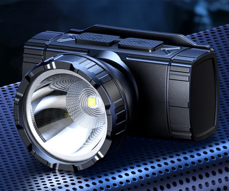 PLATINET PHLP51 naglavna LED svetilka, 10W moč, 1000 lumnov, 3000mAh polnilna baterija, nastavljiva svetlost, ZOOM funkcija, IPX4 vodoodpornost, upravljanje z gumbi / kretnjami, +naglavni trak, črna