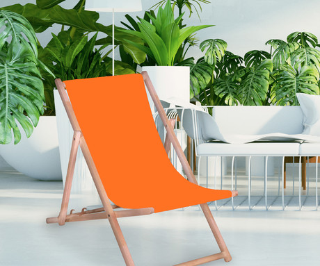 PLATINET PSW leseni ležalnik, MADE in EU, 3 stopnje nastavitve, zložljiva oblika, ultra lahka teža, zaščita pred nenamernim zlaganjem, bukov les, UV & vodoodporna tkanina, oranžen