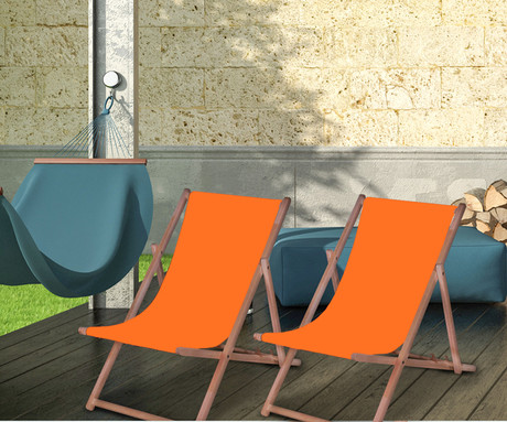 PLATINET PSW leseni ležalnik, MADE in EU, 3 stopnje nastavitve, zložljiva oblika, ultra lahka teža, zaščita pred nenamernim zlaganjem, bukov les, UV & vodoodporna tkanina, oranžen