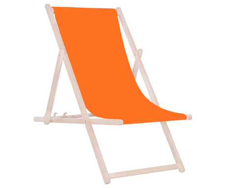 PLATINET PSW leseni ležalnik, MADE in EU, 3 stopnje nastavitve, zložljiva oblika, ultra lahka teža, zaščita pred nenamernim zlaganjem, bukov les, UV & vodoodporna tkanina, oranžen