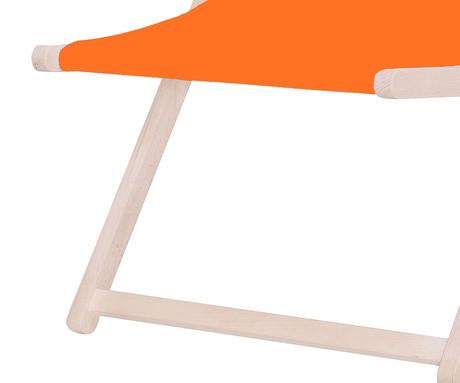 PLATINET PSW leseni ležalnik, MADE in EU, 3 stopnje nastavitve, zložljiva oblika, ultra lahka teža, zaščita pred nenamernim zlaganjem, bukov les, UV & vodoodporna tkanina, oranžen