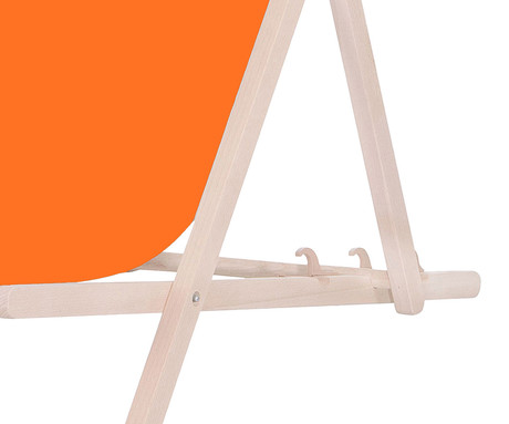 PLATINET PSW leseni ležalnik, MADE in EU, 3 stopnje nastavitve, zložljiva oblika, ultra lahka teža, zaščita pred nenamernim zlaganjem, bukov les, UV & vodoodporna tkanina, oranžen