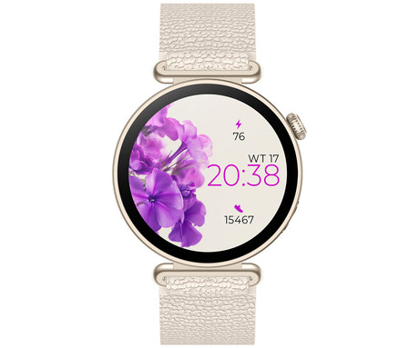 FOREVER BLOOMDUST SB-380 pametna ura, 1.32" AMOLED zaslon, 2 paščka, BT 5.3, Android + iOS, baterija, aplikacija, spremljanje zdravja / spanca / aktivnosti, AGC 6H steklo, IP68, zlata (Champagne Gold)