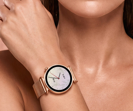 FOREVER ROSADUST SB-380 pametna ura, 1.32" AMOLED zaslon, 2 paščka, BT 5.3, Android + iOS, baterija, aplikacija, spremljanje zdravja / spanca / aktivnosti, AGC 6H steklo, IP68, roza zlata (Rose Gold)