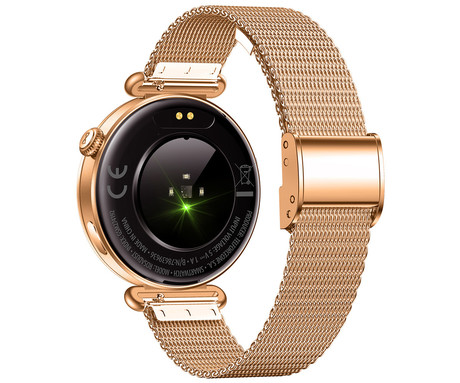 FOREVER ROSADUST SB-380 pametna ura, 1.32" AMOLED zaslon, 2 paščka, BT 5.3, Android + iOS, baterija, aplikacija, spremljanje zdravja / spanca / aktivnosti, AGC 6H steklo, IP68, roza zlata (Rose Gold)