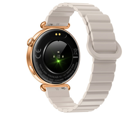 FOREVER ROSADUST SB-380 pametna ura, 1.32" AMOLED zaslon, 2 paščka, BT 5.3, Android + iOS, baterija, aplikacija, spremljanje zdravja / spanca / aktivnosti, AGC 6H steklo, IP68, roza zlata (Rose Gold)