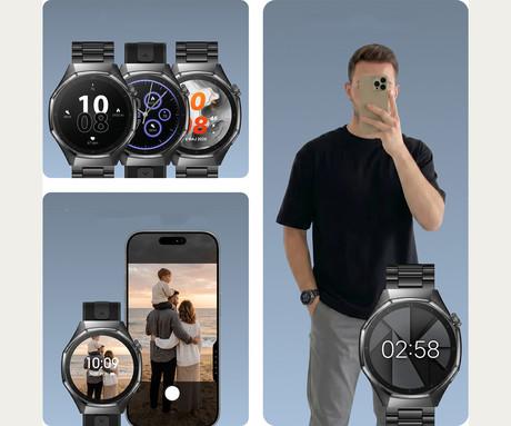 FOREVER xBASE SW-720 pametna ura, 1.43" AMOLED zaslon, 2 paščka, BT 5.3, Android + iOS, baterija, aplikacija, spremljanje zdravja / spanca / aktivnosti, AGC 6H steklo, IP68, črna (Classic Black)