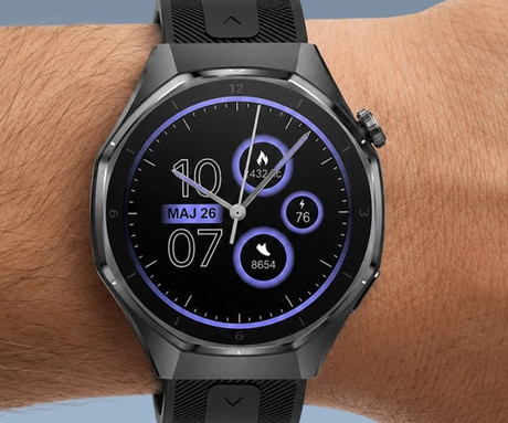 FOREVER xBASE SW-720 pametna ura, 1.43" AMOLED zaslon, 2 paščka, BT 5.3, Android + iOS, baterija, aplikacija, spremljanje zdravja / spanca / aktivnosti, AGC 6H steklo, IP68, črna (Classic Black)