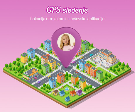 FOREVER BESTI KW-540 AI otroška pametna ura, 4G LTE, Android OS, 1.72" IPS zaslon, AI funkcije, GPS+WIFI+LBS lociranje, SMS / video / klici, SOS gumb, aplikacija, IP65, 2 paščka, roza (Blossom Pink)
