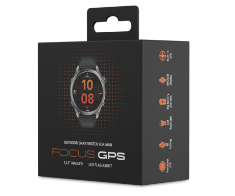 FOREVER FOCUS SW-900 pametna ura, GPS, 1.43" AMOLED zaslon, BT 5.4, Android + iOS, baterija, aplikacija, obvestila / klicanje, spremljanje zdravja / spanca / aktivnosti, IP68, črna (Midnight Black)
