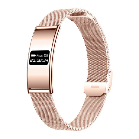 FOREVER ELEGANCE SB-B8 pametna zapestnica / ura, OLED zaslon, 2 paščka, BT 5.3, Android + iOS, baterija, aplikacija, spremljanje zdravja / spanca / aktivnosti / športa, IPX8, roza zlata (Rose Gold)