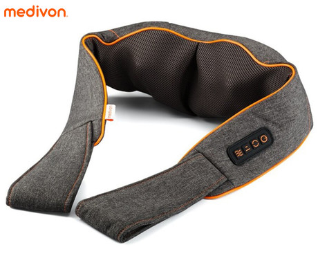 MEDIVON COLLAR SIMPLE masažna naprava za telo, profesionalna, 3D SHIATSU masaža, 2 načina, sproščanje / raztezanje / regeneracija, polnilna baterija, funkcija gretja, časovnik, gumbi, ročaji, USB-C