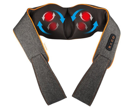 MEDIVON COLLAR SIMPLE masažna naprava za telo, profesionalna, 3D SHIATSU masaža, 2 načina, sproščanje / raztezanje / regeneracija, polnilna baterija, funkcija gretja, časovnik, gumbi, ročaji, USB-C
