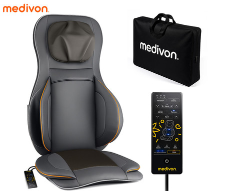 MEDIVON COSY AIR PRO masažna blazina, profesionalna, 3D SHIATSU / VIBRACIJSKA masaža, sproščanje / raztezanje / regeneracija, večconska globoka masaža, AirPressure tehnologija, gretje, daljinec