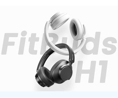Blackview FITBUDS H1 brezžične naglavne slušalke, Bluetooth 5.4, 3D Stereo, Hybrid ANC & ENC, klicanje, mikrofon, polnilna baterija, do 65 ur, zložljive, USB Type-C, črne (Nimbus Black)