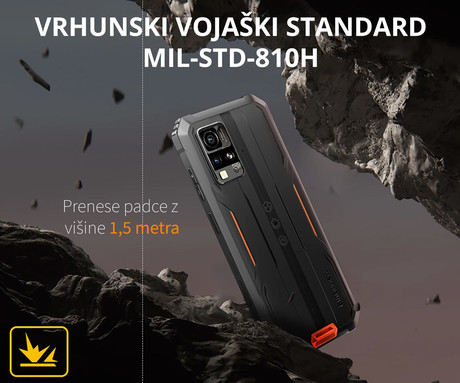 Blackview BV4800 SE robustni pametni telefon, 6.56", 4G LTE, 4GB+64GB, HD+ IPS, 90Hz, Android, 5100mAh, WIFI 5, BT 5.2, Dual SIM, GPS, NFC, Glove Mode, IP68 & IP69K & MIL-STD-810H, črn