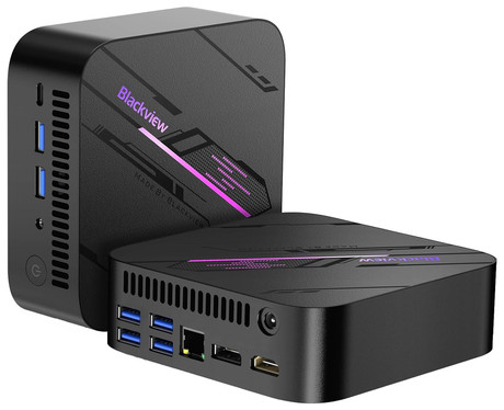 Blackview MP100 PRO namizni mini računalnik, Windows 11 PRO, Intel Alder Lake i5, 16GB RAM, 1TB SSD, WIFI 6, Bluetooth 5.2, Ethernet, 6x USB 3.2, 1x HDMI, 1x DP, 1x USB Type-C, črn
