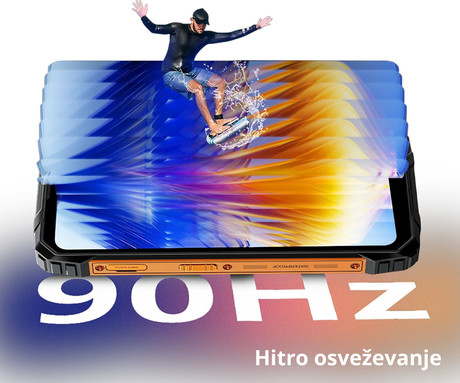 Blackview FORT 1 robustni pametni telefon, 6.56", 4G LTE, 6GB+256GB, HD+ IPS, 90Hz, Android, 3v1 AI, 10000mAh, WIFI 5, BT 5.2, Dual SIM, GPS, NFC, IP68 & IP69K & MIL-STD-810H, črn