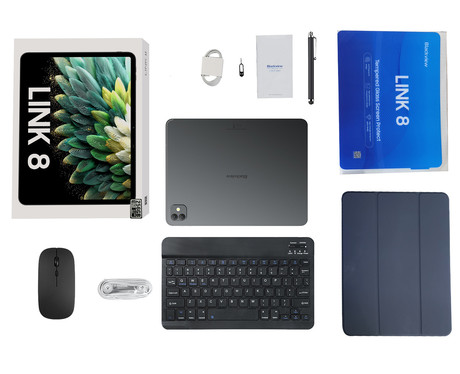 Blackview LINK 8 tablični računalnik, 12.7", Next-Gen AI, 6GB+256GB, IPS 2K+, 90Hz, Android, 8400mAh, WIFI 5, BT 5.0, GPS, QUAD STEREO zvočniki, +ovitek, +dodatki, siv (Starry Gray)