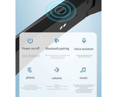 Blackview D2 pametna očala,zatemnjena / sončna stekla, črn okvir