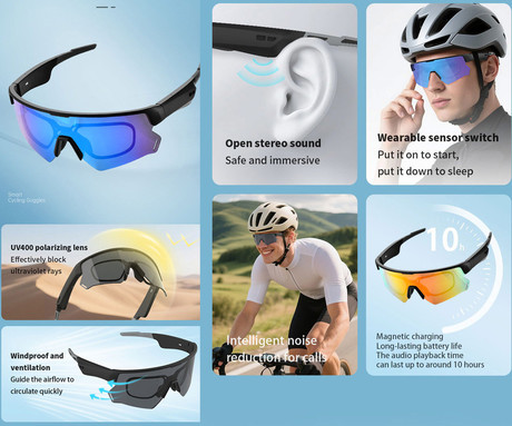 Blackview D2 pametna očala, modra stekla, črn okvir