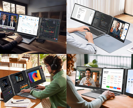 Blackview DCM6 dvojni zaslon / monitor za prenosnik, 35cm (14"), Full HD, 60Hz, IPS, 300nit, 100% sRGB, HDMI / USB-C, univerzalna združljivost, 180° nastavljiv kot, Quick-Fit montaža, Low Blue Light