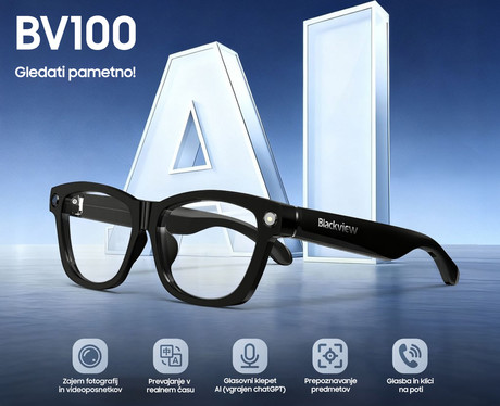 Blackview BV100 pametna očala, fotokromatska stekla, črna