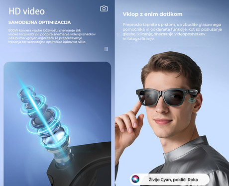 Blackview BV100 pametna očala, fotokromatska stekla, črna