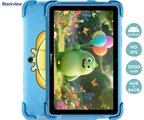 Blackview LINK 1 KIDS tablični računalnik, 8.68", 3v1 AI, 4GB+64GB, IPS HD, Android, Google Kids Space, 5000mAh, WIFI 6, Bluetooth, Widevine L1, stereo zvočniki, +dodatki, moder (Ocean Blue)