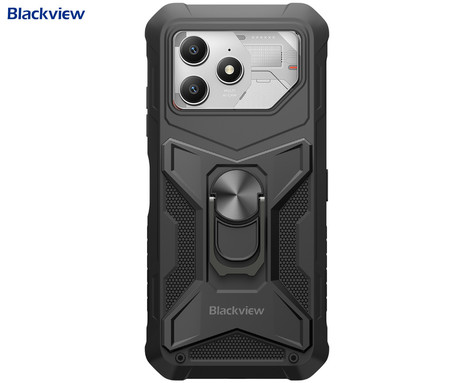 Blackview FORT 100 zaščitni ovitek / etui, za model FORT 100, 360° RING kovinsko stojalo, ergonomska oblika, trpežna izdelava, črn (Cosmic Black)