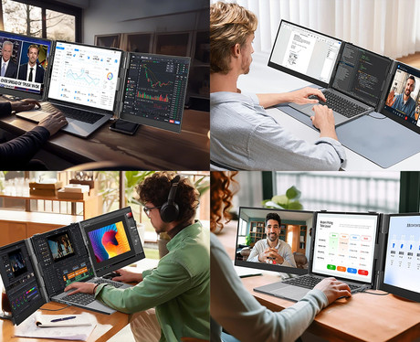 Blackview DCM8 dvojni zaslon / monitor za prenosnik, 39cm (15.3"), Full HD, 60Hz, IPS, 300nit, 100% sRGB, HDMI / USB-C, univerzalna združljivost, 180° nastavljiv kot, Quick-Fit montaža, Low Blue Light