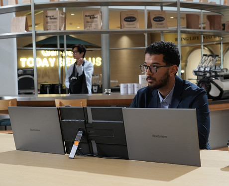 Blackview DCM8 dvojni zaslon / monitor za prenosnik, 39cm (15.3"), Full HD, 60Hz, IPS, 300nit, 100% sRGB, HDMI / USB-C, univerzalna združljivost, 180° nastavljiv kot, Quick-Fit montaža, Low Blue Light