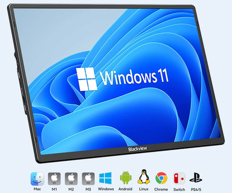 Blackview TABLE 9 prenosni zaslon / monitor, 16" (40,64cm), Full HD+, 60Hz, IPS, 300nit, univerzalna združljivost